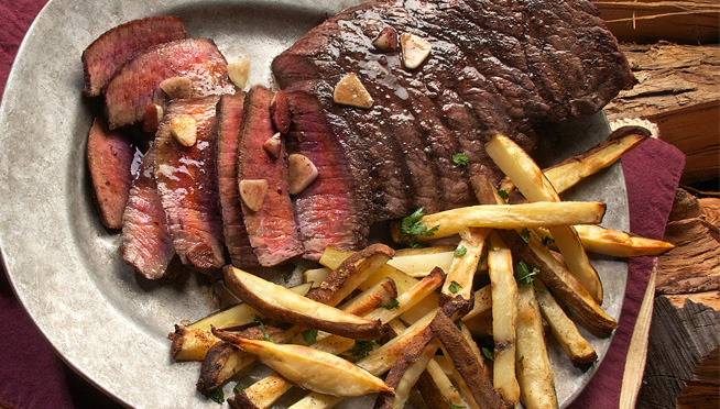 Steak and fries at a Chicago restaurant
